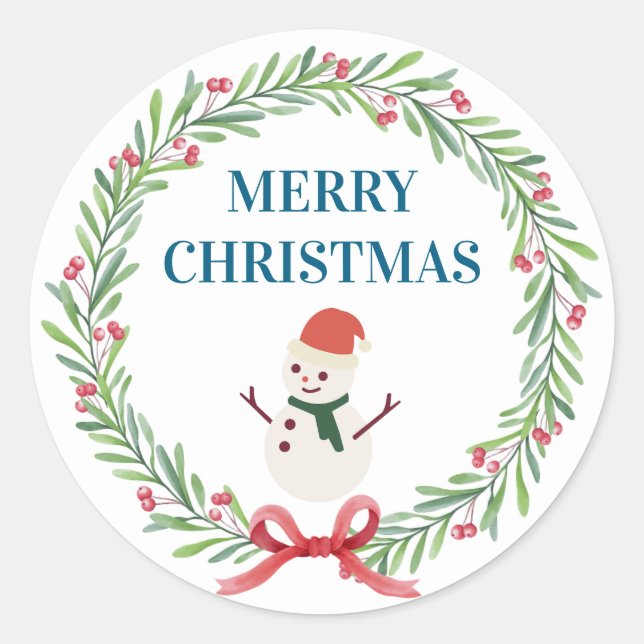 Sticker Weihnachtsbaum Schneemann Weihnachtsfeier  (Vorderseite)