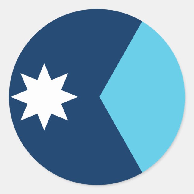 Sticker with Flag of Minnesota, USA (Vorderseite)