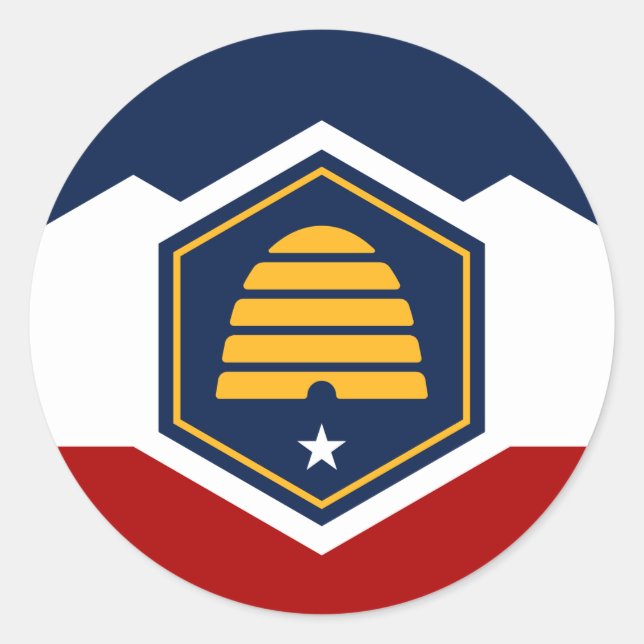 Sticker with Flag of Utah, USA (Vorderseite)
