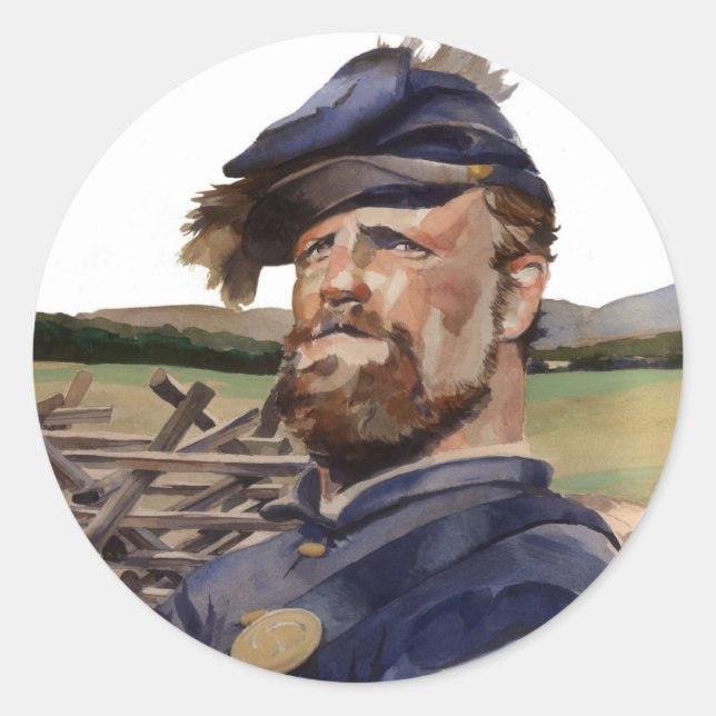 Sticker, Ziviler Krieg Runder Aufkleber (Vorderseite)