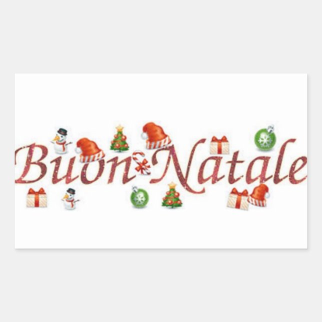 STICKER ZU SAGEN **MERRY CHRISTMAS** "ITALIENISCHE (Vorderseite)