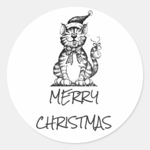 STICKER ZU SAGEN ** MERRY CHRISTMAS** MIT KITTEN