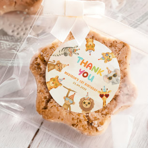 Sticker zum 1. Geburtstag - Alle Party-Tiere komme