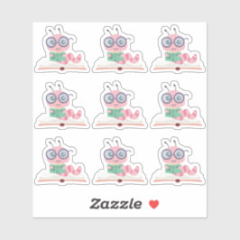 Sticker zum Thema Rosa Bookworm