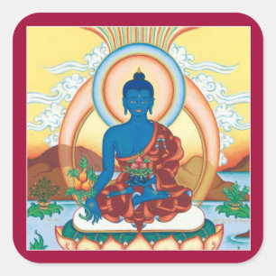 STICKERBLATT - Medizin Buddha - Heilmeister Quadratischer Aufkleber