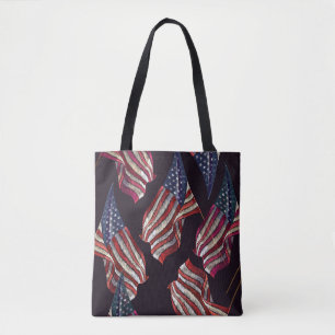 Stickerei auf amerikanischer Flagge: patriotisches