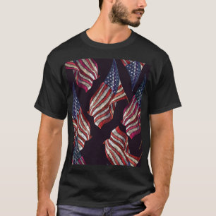 Stickerei auf amerikanischer Flagge: patriotisches T-Shirt