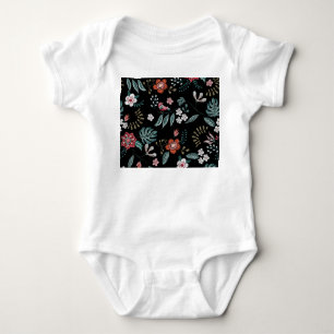 Stickerei-Blumenhalskrause, Vintage-Sträußchen. Baby Strampler