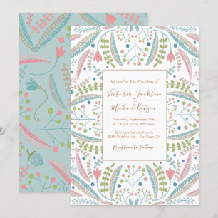 Stickerei-Blumenhochzeitseinladungen Einladung