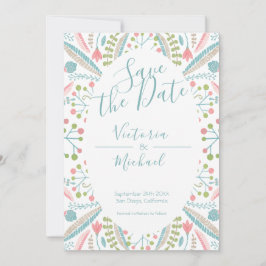 Stickerei Einladungen mit floraler Save the Date