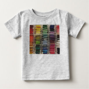 Stickerei Floss Regenbogen Baby T-shirt