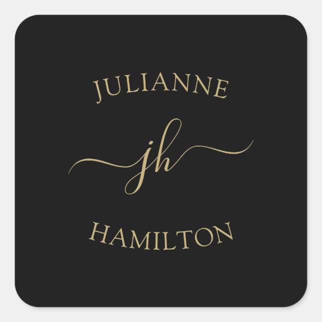 Stickerei für Firmenlogo Quadratischer Aufkleber (Vorderseite)