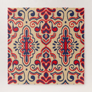 Stickerei: Ikat-Stoffmuster Puzzle