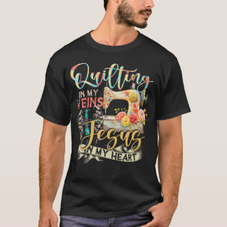 Stickerei In Meinen Adern Jesus In Meinem Herzen S T-Shirt