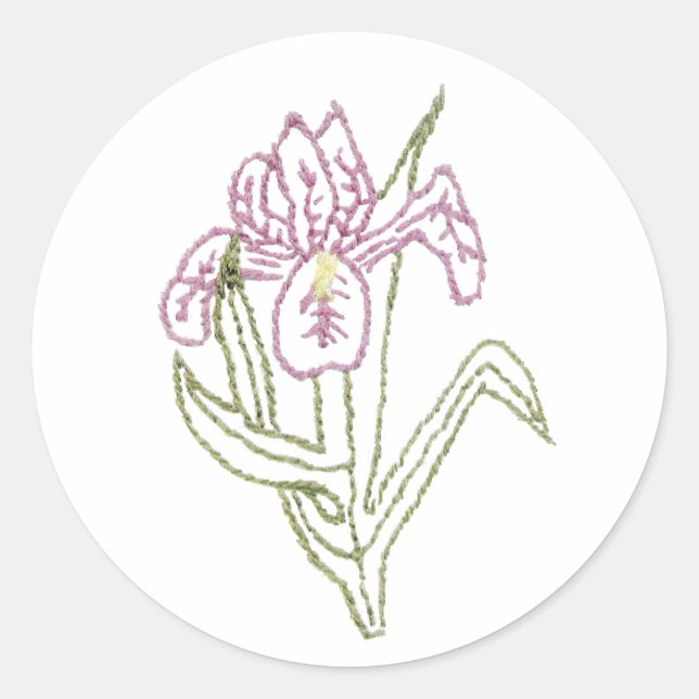 Stickerei-Iris-Aufkleber Runder Aufkleber (Vorderseite)