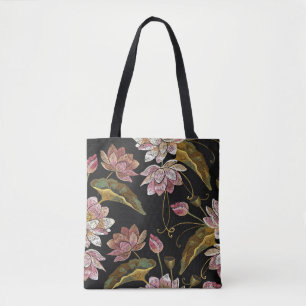 Stickerei Lotus Blume Nahtloses Muster