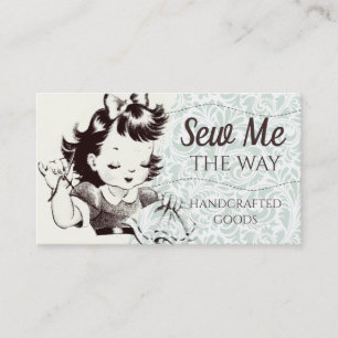 Stickerei mit Vintager Nahtnaht Visitenkarte