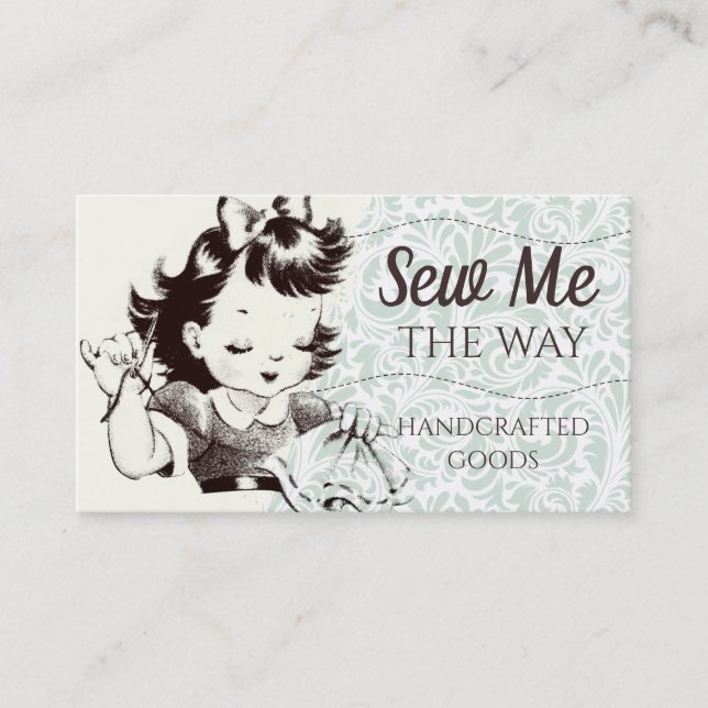 Stickerei mit Vintager Nahtnaht Visitenkarte (Vorderseite)