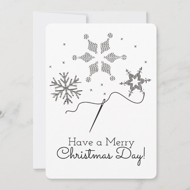 Stickerei mit Weihnachtskarte Feiertagskarte (Vorderseite)