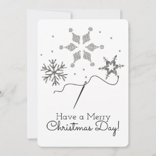 Stickerei mit Weihnachtskarte Feiertagskarte