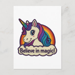 Stickerei Mythisches Einhorn Magisches gehörntes T Feiertagspostkarte
