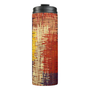 Stickerei - nahtloser Ziergegenstand. Farbige Lini Thermosbecher