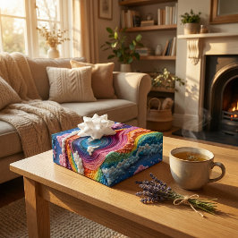 Stickerei Rainbow, Sky und Cloud Design Geschenkpapier Set