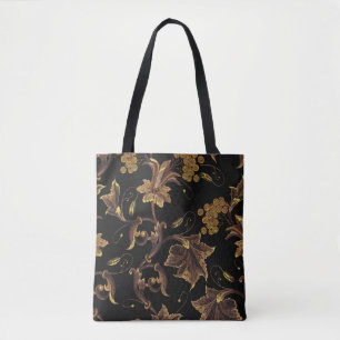 Stickerei-Renaissance goldenes florales nahtloses