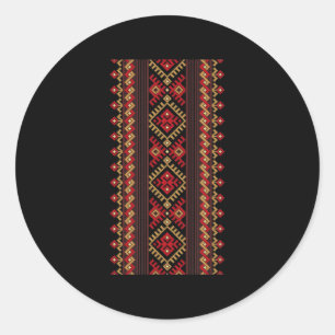 Stickerei Ukraine Vyshyvanka Print Ethnic Muster Runder Aufkleber