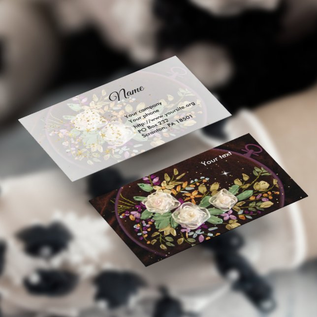 Stickerei White Roses Business Card Visitenkarte (Von Creator hochgeladen)