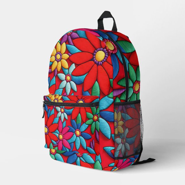 Stickereidesign Bedruckter Rucksack (Rückseitige Ecke Rechts)