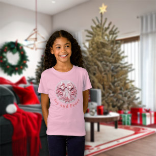 Stickereieffekt Rosa Weihnachtsbäume Freude & Frie T-Shirt