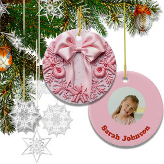 Stickereieffekt Weihnachtsbäume Eigener Name des F Keramik Ornament