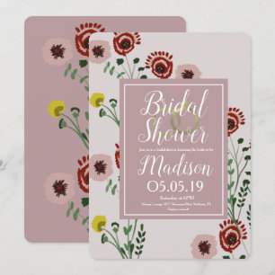 Stickereien aus geblümtem Brautparty, Vintag Einladung