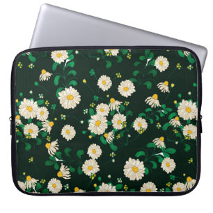 Stickereien Blume und Blätter nahtlos. Im Laptopschutzhülle