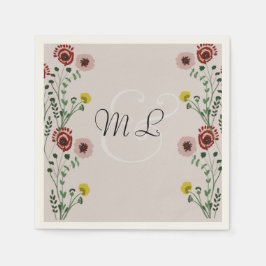 Stickereien botanischer Blumengarten Serviette