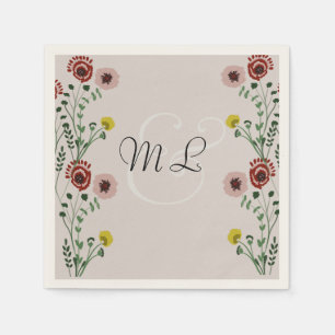 Stickereien botanischer Blumengarten Serviette