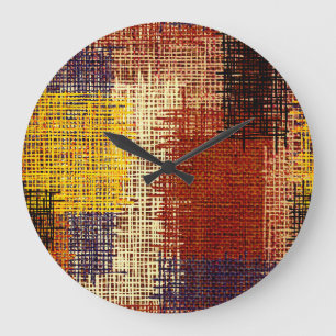 Stickereien, farbige Linien, böhmischer Stil Große Wanduhr