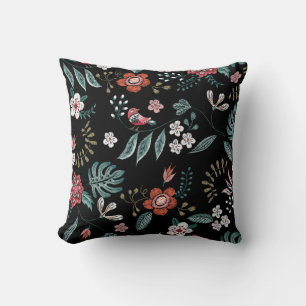 Stickereien floral Neckline, Vintag Bouquet. Kissen
