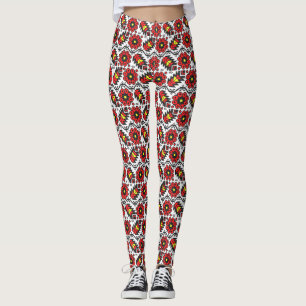 Stickereien Folklore Kunst, Dichtung und Blume am Leggings