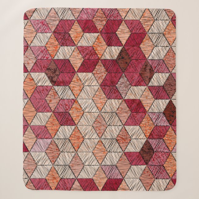Stickereien mit Hexagons: Bohemisches Patchwork Pr Sherpadecke (Vorderseite)