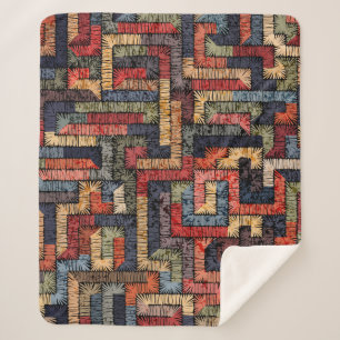 Stickereien nahtlos geometrisch. ethnisch und sherpadecke