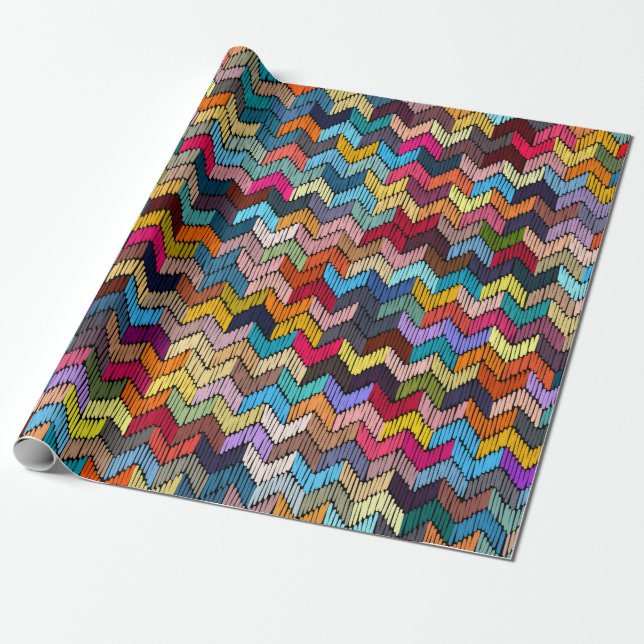 Stickereien nahtlos geometrisch. Ornament E Geschenkpapier (Ungerollt)