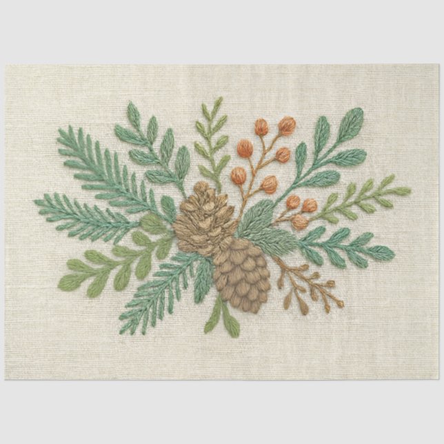 Stickereien Pinecone Seidenpapier (Vorderseite)