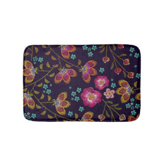 Stickereien von Blume: nahtlose Modemuster Badematte
