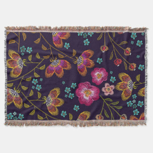 Stickereien von Blume: nahtlose Modemuster Decke