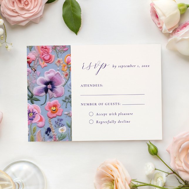Stickereigarten Lila Hochzeit RSVP Karte (Von Creator hochgeladen)