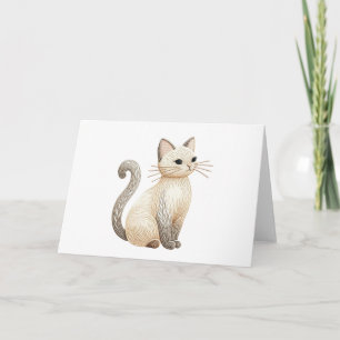 Stickereigetränk für die Katze Neutral Kitty Blank Karte