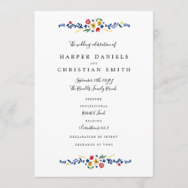 Stickereiprogramm für Florals Hochzeit Programm