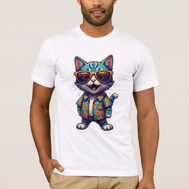 Stickerkatze T-Shirt (Vorderseite)